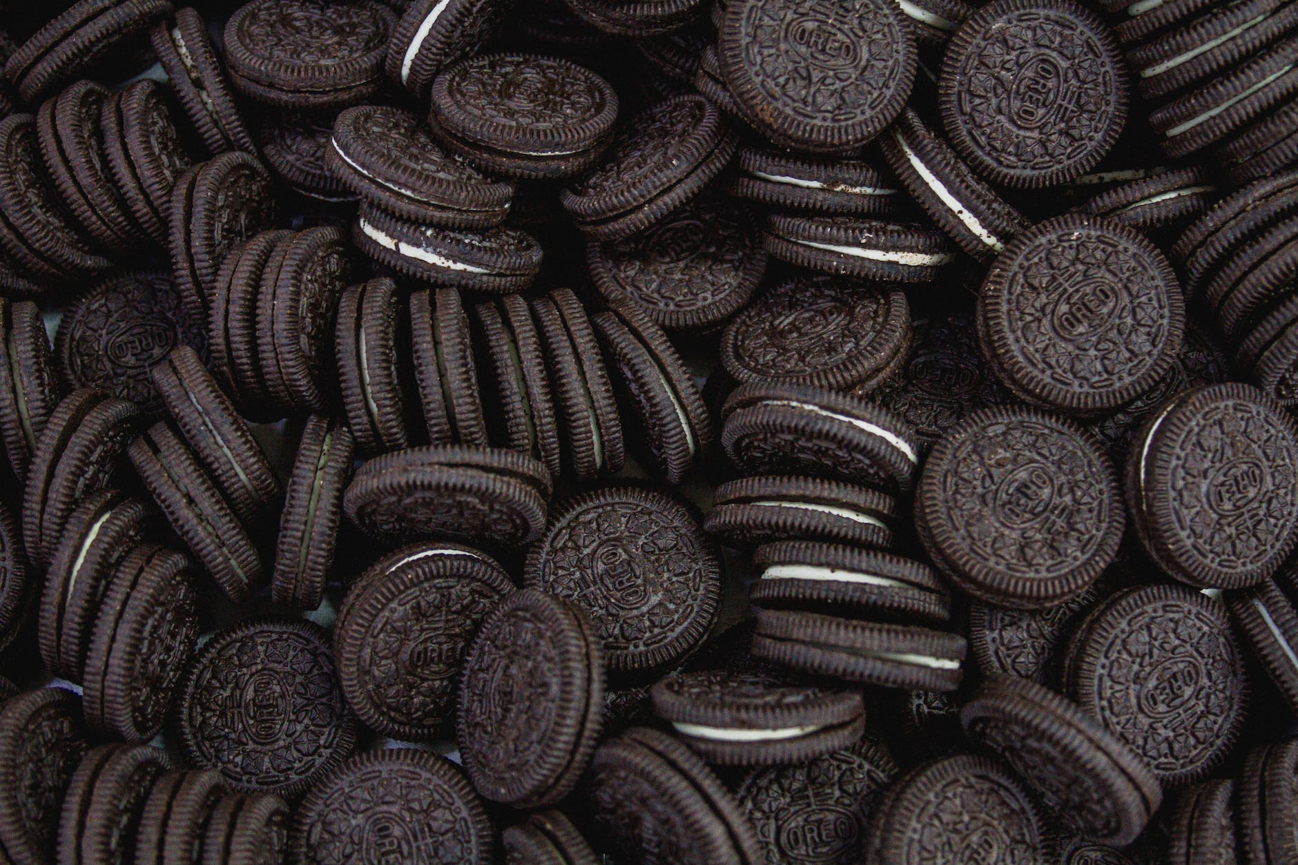 a close up shot of an oreo cookies